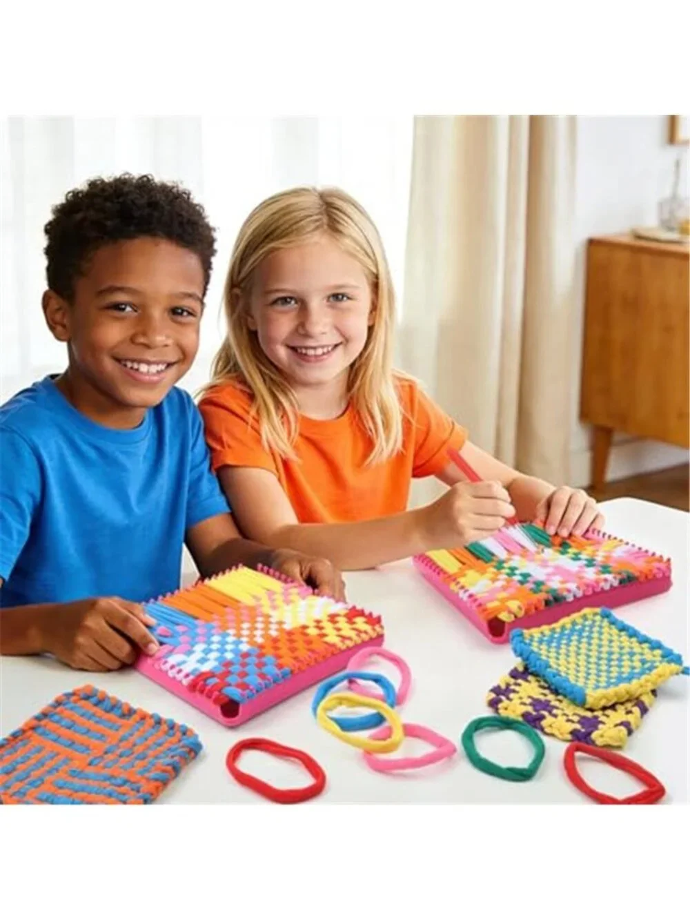 Kids Loom Weaving Craft Kit Potholder Maker DIY Arts Crafts Set Reusable Gift